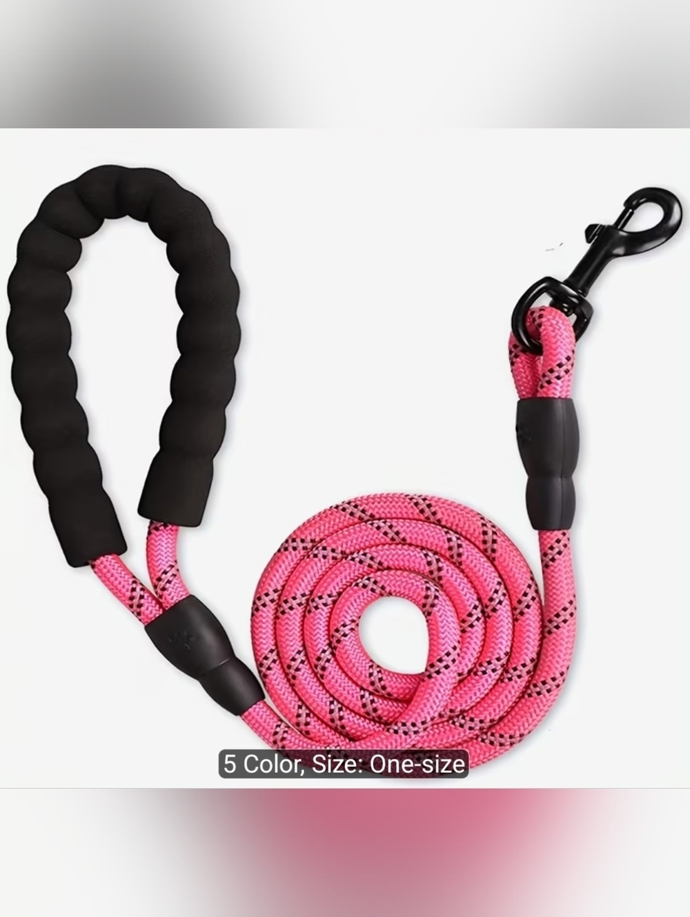 4 Feet Pink Rope Dog Leash with Padded Handle
